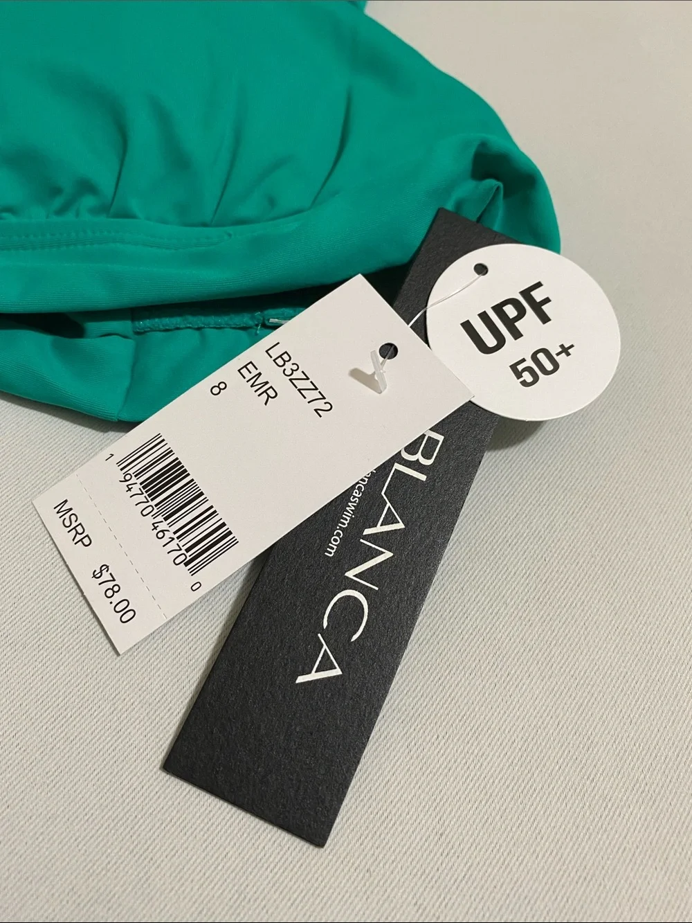 LA BLANCA Solid Green Bikini Top Women's Size 8